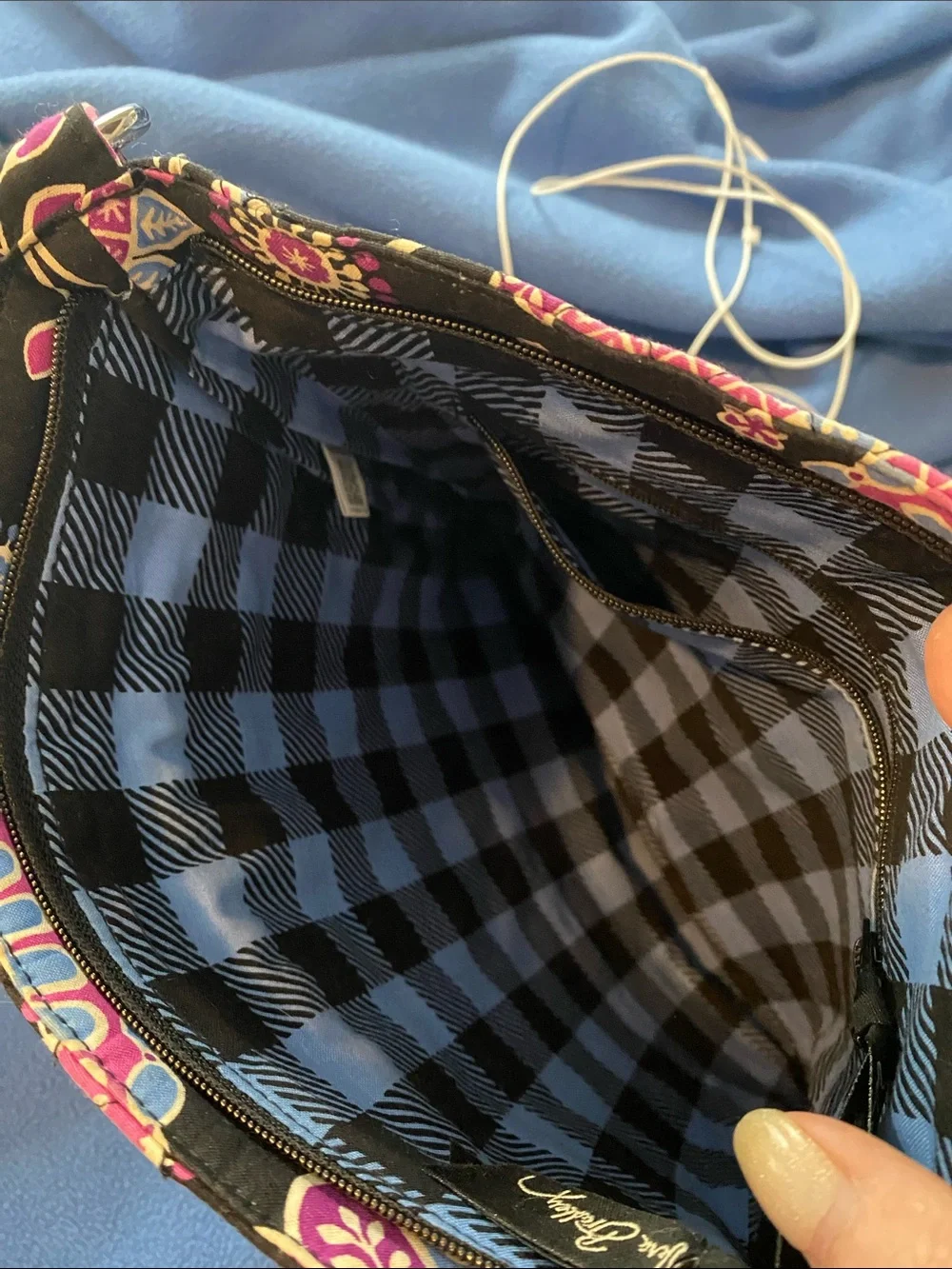 Vera Bradley Floral Crossbody Bag in Black, Purple & Blue